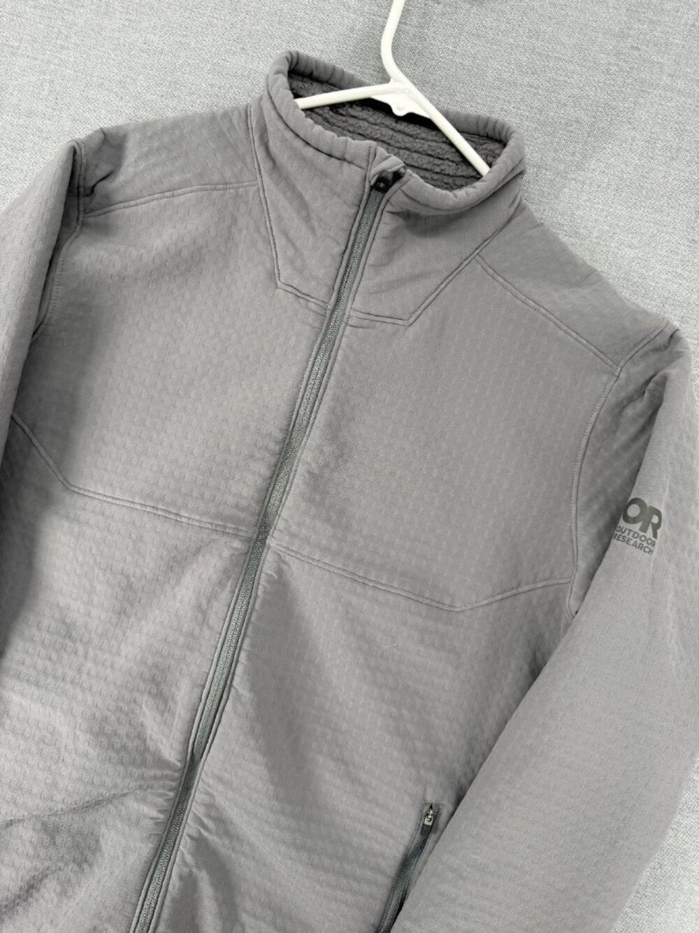 Outdoor Research Grid Fleece Full Zip Soft Shell Jacket Mens L Hiking OR322264